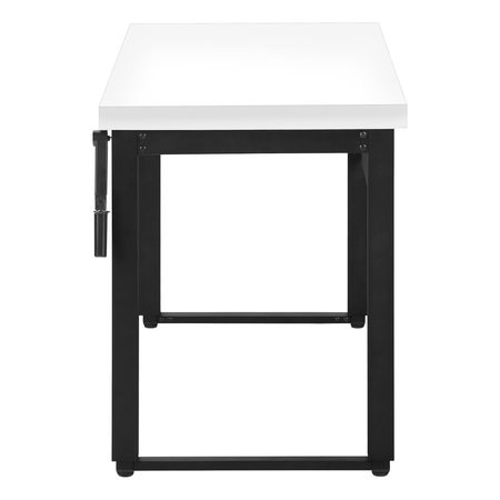 Monarch Specialties Computer Desk, Home Office, Standing, Adjustable, 48"L, Work, Laptop, Metal, Laminate, White, Black I 7681